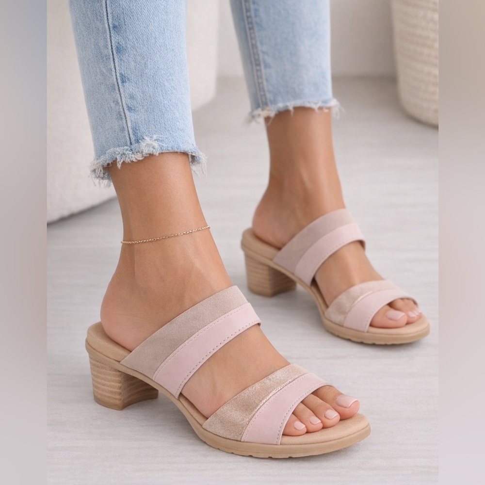 Dansko Theresa Leather
Suede Sandals Women's Size 38‎ New Blush Pink Rose Gold